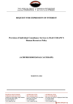 ACBF REOI 005 24 SALCA_CERAPE_ Consultancy Services to draft Human Resources Strategy