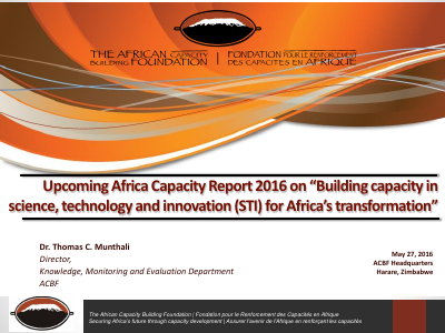 Thomas Munthali Building Capacity in STI for Africas Transformation