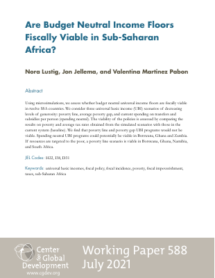 are budget neutral income-floors fiscally viable sub saharan africa