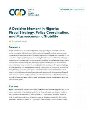 decisive moment nigeria fiscal strategy policy coordination and macroeconomic stability